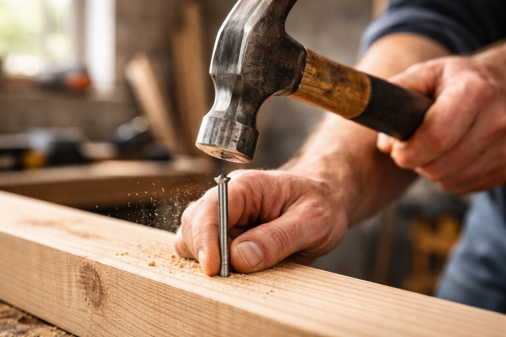 крепление досок на гвозди